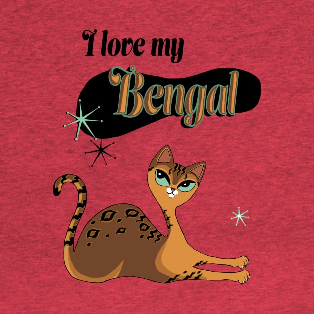 I Love My Bengal Cat Orange Pink by xenotransplant